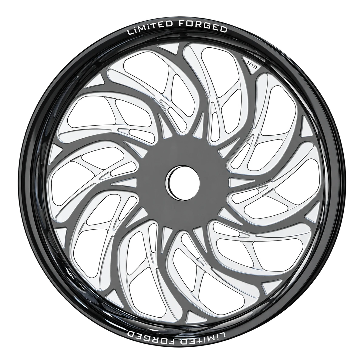 LFWM-002 motorcycle wheel, Black & Machined finish, original design