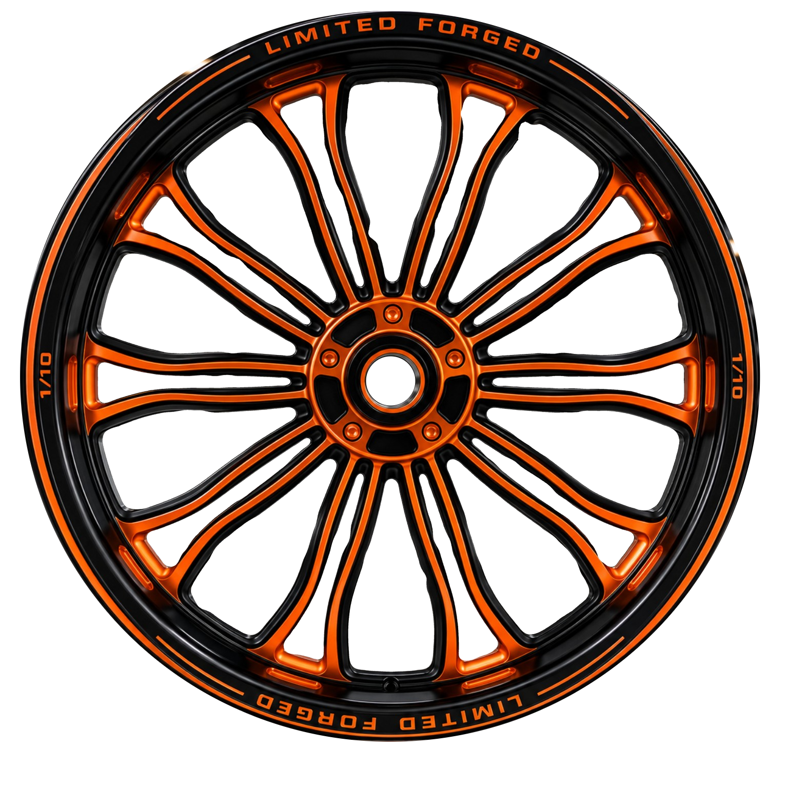 LFWM-008 motorcycle wheel, black & orange