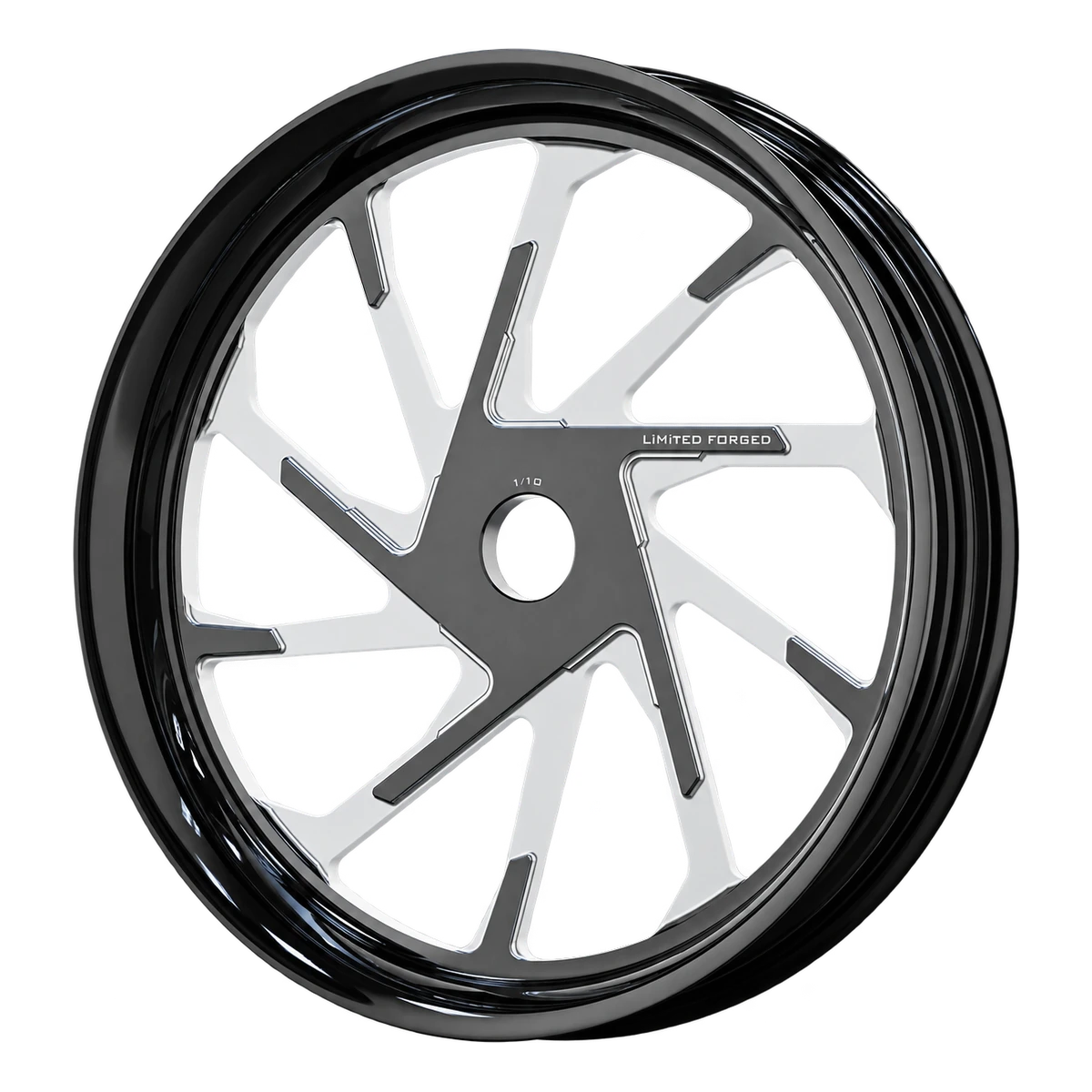 LFWM-004 motorcycle wheel, Black & Machined finish, original design