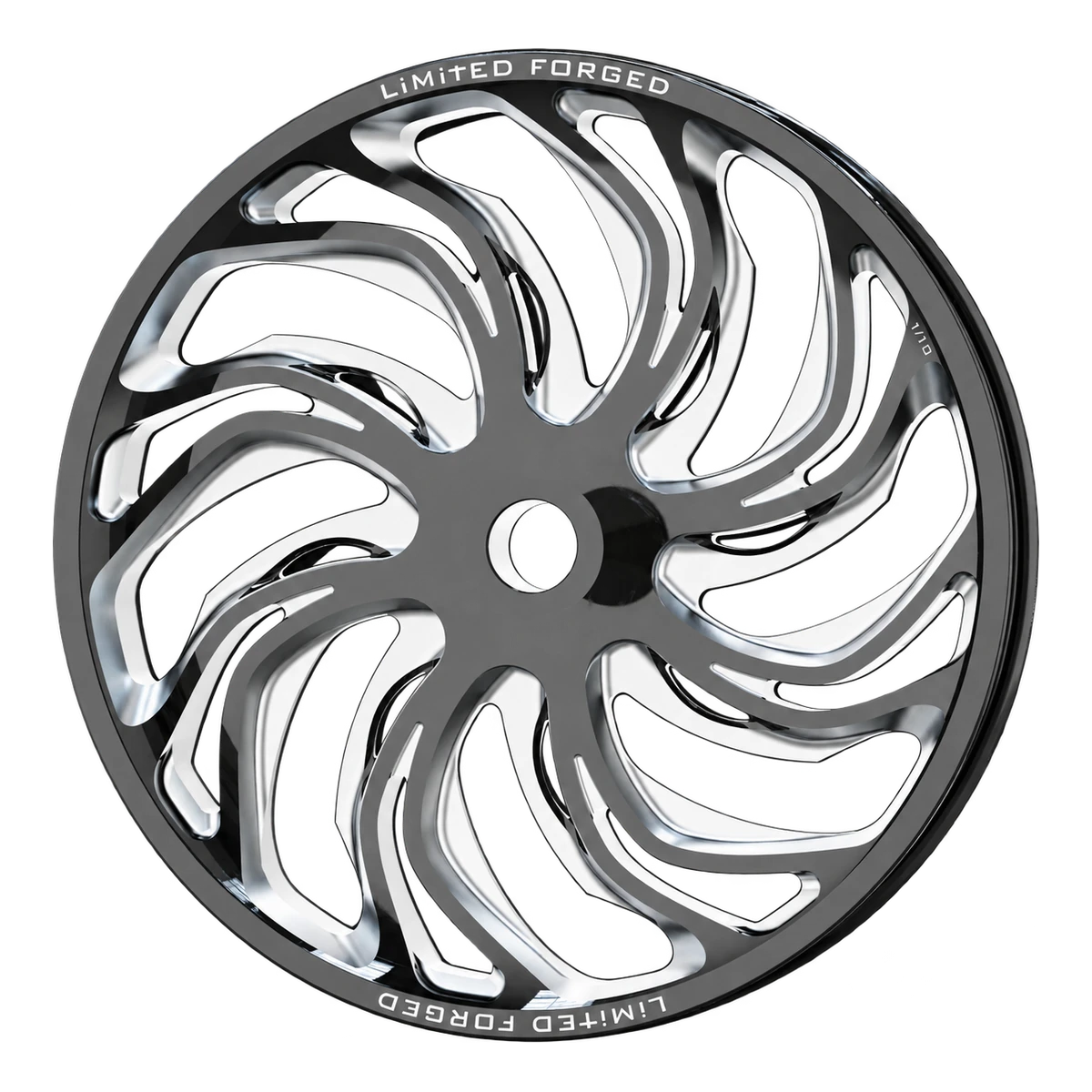 LFWM-003 motorcycle wheel, Black & Machined finish, original design