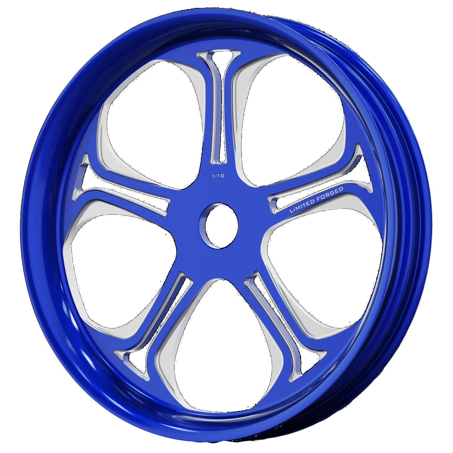LFWM-006 motorcycle wheel, Blue & Machined finish, original design